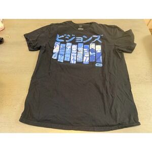 VISIONS STAR WARS anime black  POP TEES tee shirt size large
